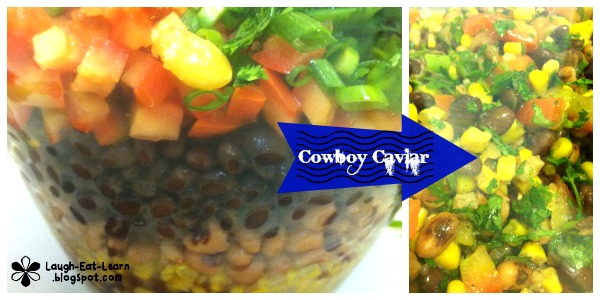 Cowboy caviar is another crowd pleaser. It has many different beans, fresh tomatoes, avocado, and cilantro. It's packed with color and is also healthy! 