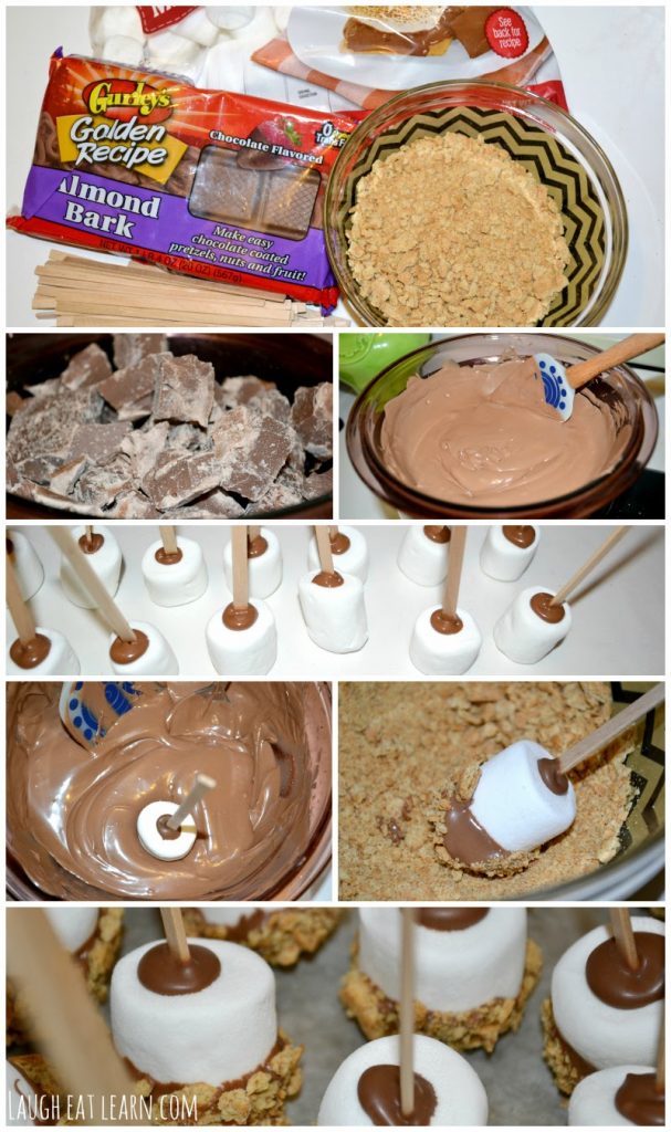 S'more pops are perfect for any party or camping trip you have planned! It can easily be made ahead of time and stored until you are ready to enjoy! Kids and adults will love this traditional treat. 
