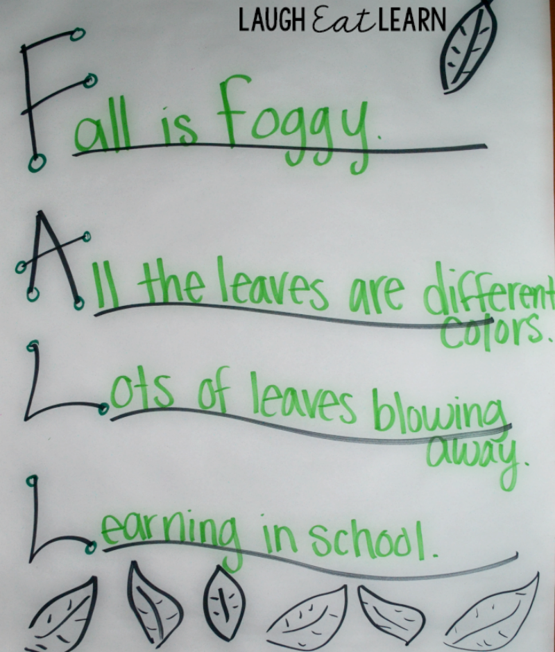 Fall Acrostic Poems Laugh Eat Learn