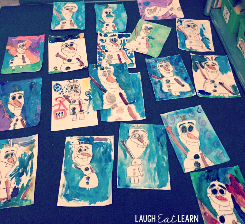 Build a snowman in your classroom with this Olaf Art Project. Kids will LOVE creating this direct drawing for the silly snowman and using watercolors to have it come to life. This is a fun, easy, craft that your students will not let go of! 