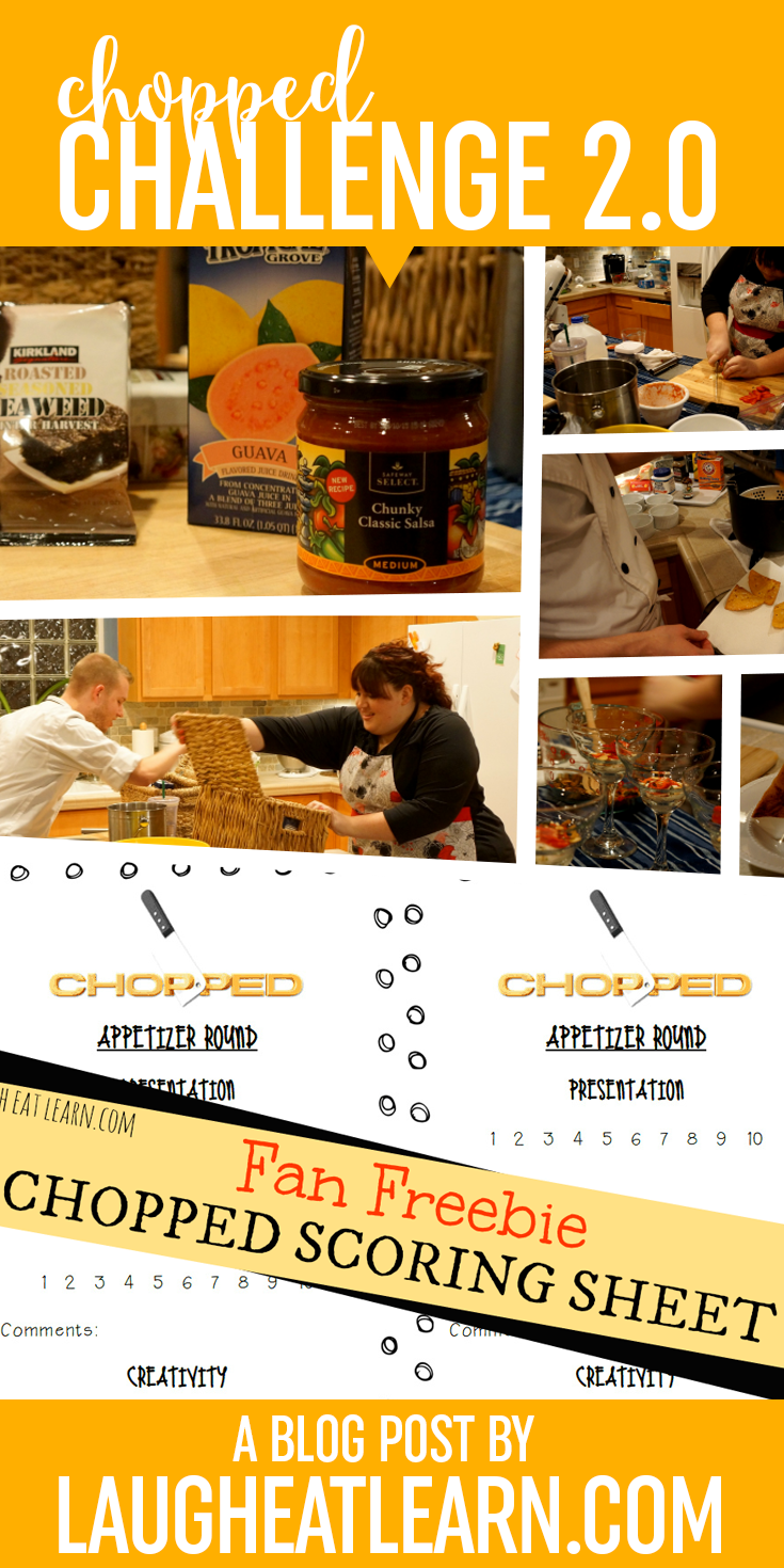 Chopped is one of my favorite shows to watch on the Food Network. One of my great friends and I decided to try our hand at the competition and host our own Chopped. See how we rocked three rounds of random basket items. Don't forget to grab the FREE chopped scoring guide to host your own!