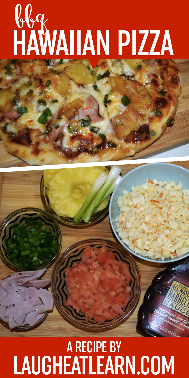 This pizza is YUMMY! This tasty Hawaiian BBQ Pizza is simple enough for a week night dinner and movie in. With a little prep, you will be enjoying this sweet and spicy twist of a pizza!