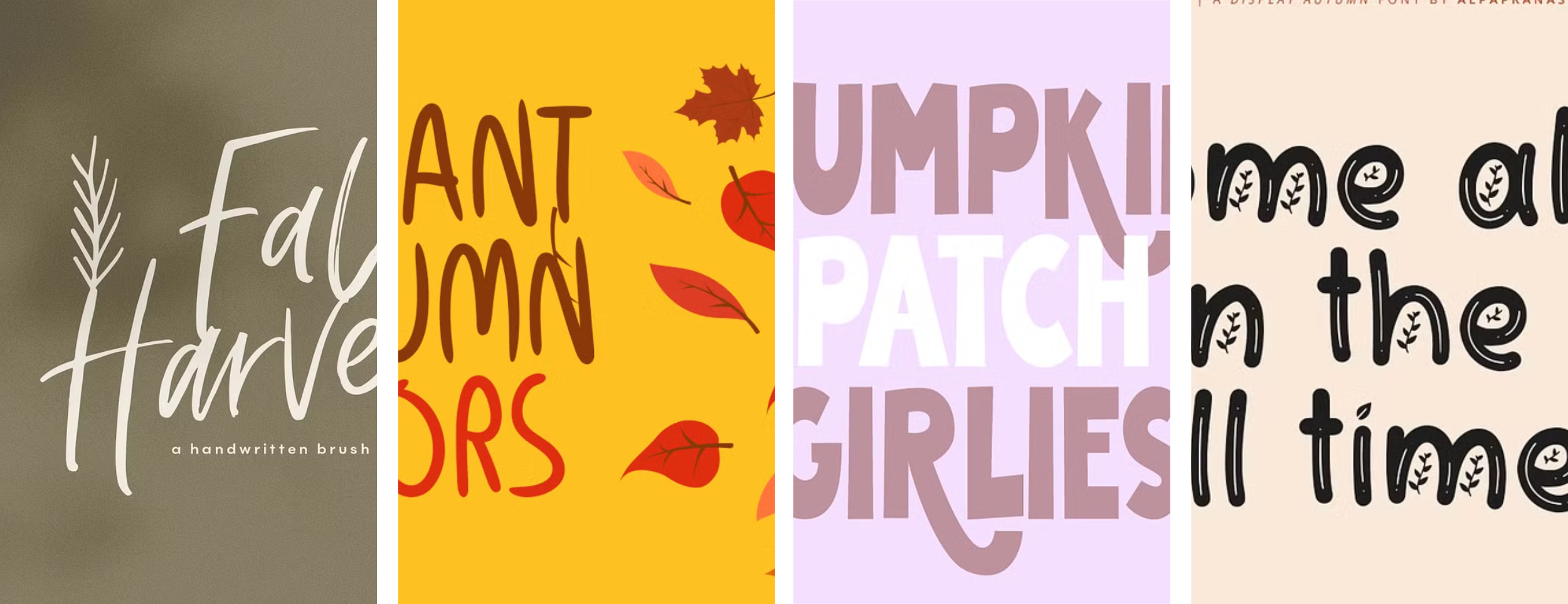 Image of fall fonts that are perfect for the season