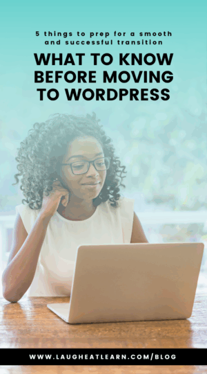 Pin that says, "What to know before moving to WordPress."