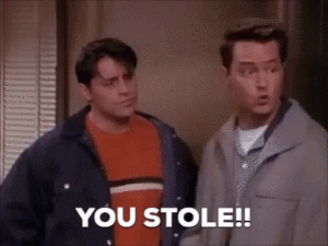 A gif that says, "You stole!"