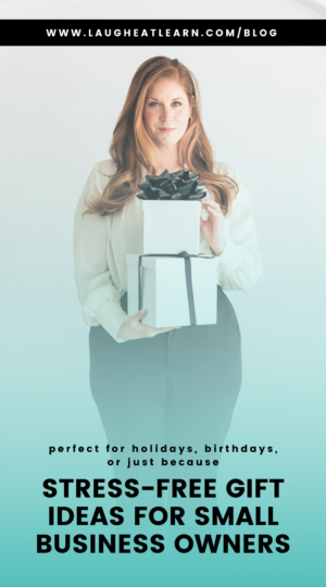 Pin that says, "Stress-free gift ideas for small business owners."