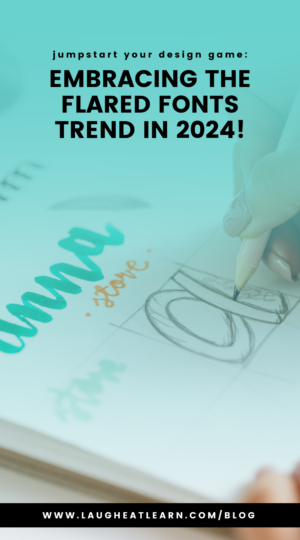 Pin that says, "Embracing the flared fonts trend in 2024!"