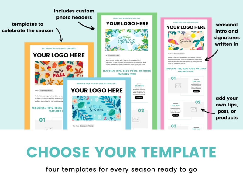 Seasonal Pack - Flodesk Newsletter Templates - Image 2