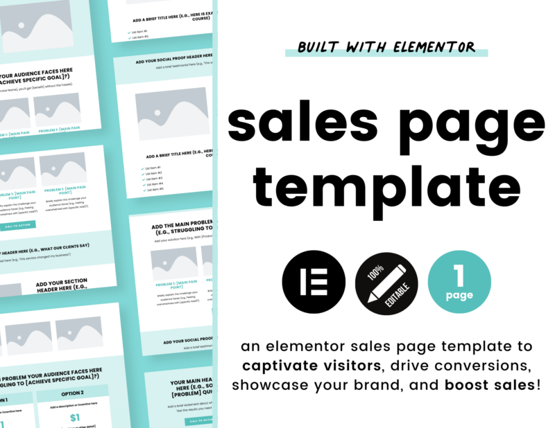 Sales Page Elementor Template