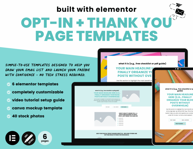 Opt-In Page Elementor Templates