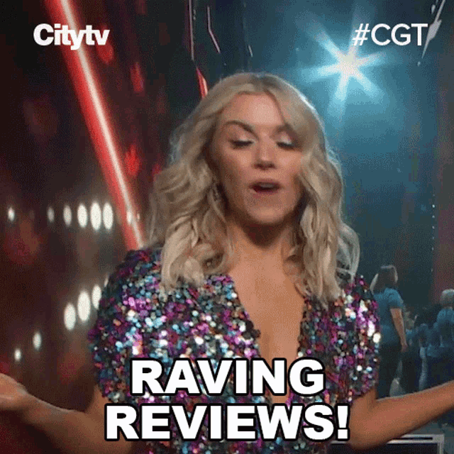 GIF that says, "Raving reviews!"