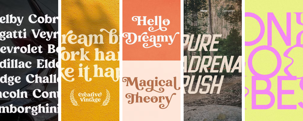 Retro-inspired trendy fonts