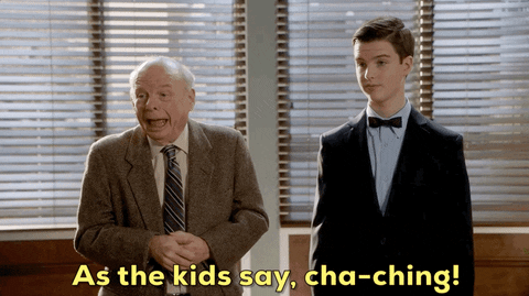 GIF of man saying cha-ching