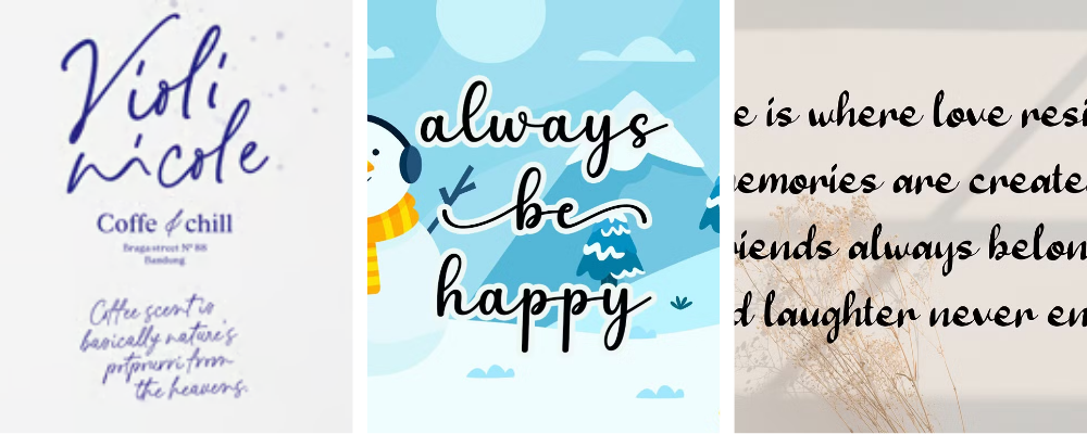 Scripted fonts for winter